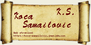 Koča Samailović vizit kartica